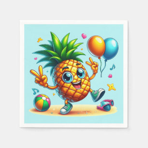 Cool Birthday beach pineapple party Napkin