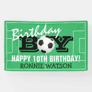 Cool Birthday Boy Football Soccer   Happy Birthday Banner