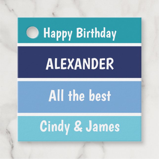 Cool Birthday Wishes Favour Tags (Front)