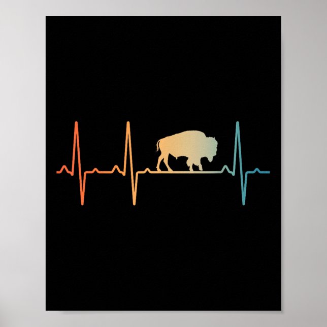 Cool Bison Design For Men Women Kids Buffalo Bison Poster (Front)