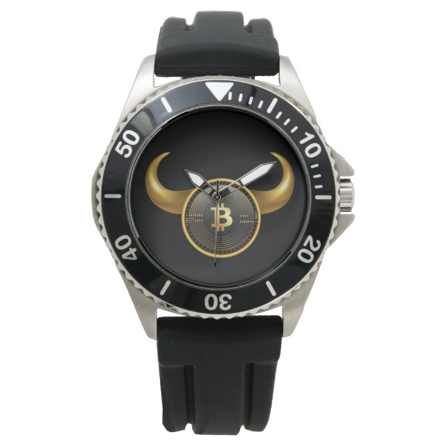 Cool Bitcoin Bull Market Black Watch (Front)