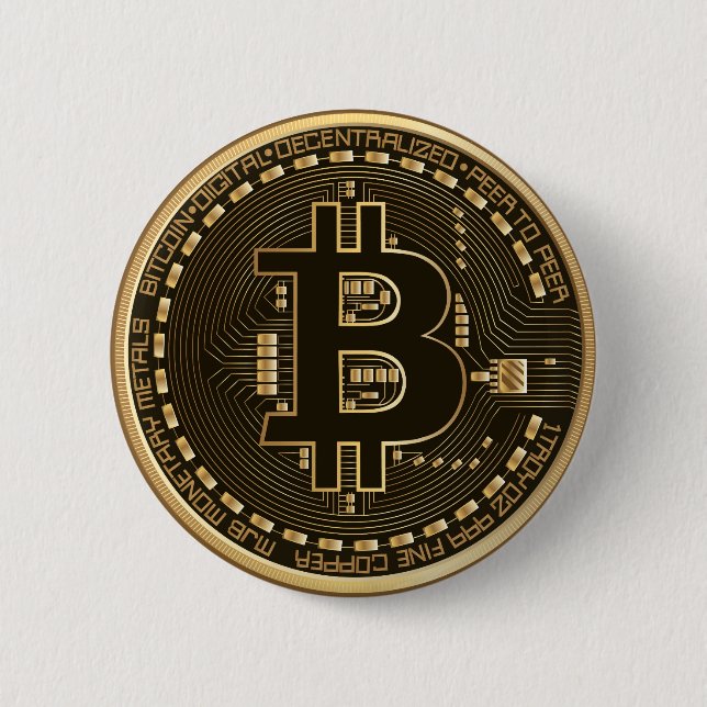 Cool Bitcoin Circuit Cryptocurrency 6 Cm Round Badge (Front)