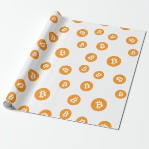 Cool Bitcoin Cryptocurrency Coin Sign Pattern Wrapping Paper