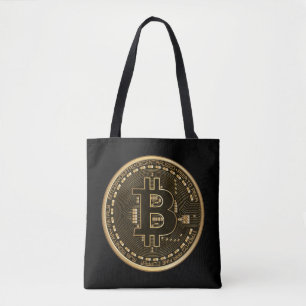 Cool Bitcoin Gold Black Tote Bag
