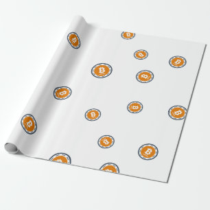 Cool Bitcoin Interest Cryptocurrency Sign Pattern Wrapping Paper