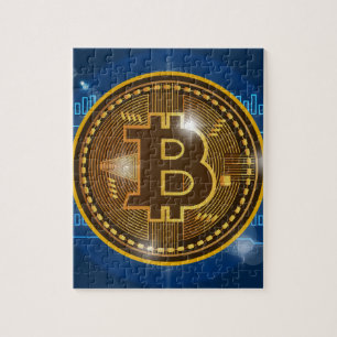 Cool Bitcoin logo and graph Design Jigsaw Puzzle