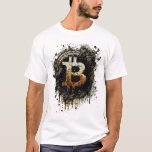 Cool Bitcoin Logo grunge style T-Shirt
