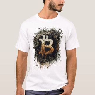 Cool Bitcoin Logo grunge style T-Shirt