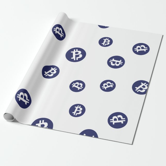 Cool Bitcoin Private Cryptocurrency Sign Pattern Wrapping Paper (Unrolled)
