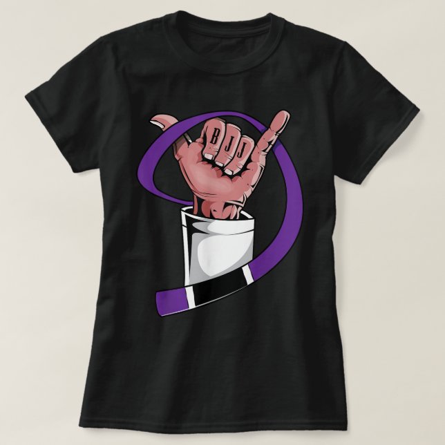 Cool BJJ Purple Belt Gift Brazilian Jiu Jitsu, Mar T-Shirt (Design Front)