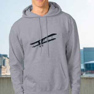 Cool Black Aeroplane, Simple& Fun Aviation Aircraf Hoodie
