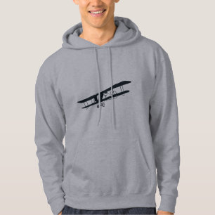 Cool Black Aeroplane, Simple& Fun Aviation Aircraf Hoodie