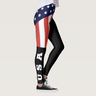 Cool Black American Flag Leggings