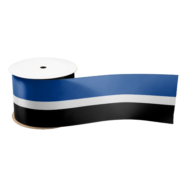Cool black and blue square pattern satin ribbon (Spool)