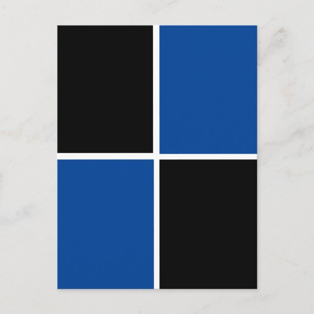 Cool black and blue square postcard (Front)