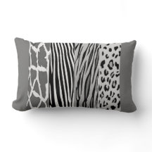 Cool Black, And Grey Animal Print Embossed Pillow