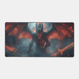 Cool black and orange futuristic gaming background desk mat