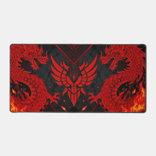 Cool black and orange futuristic gaming background desk mat