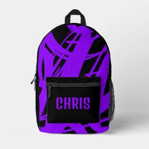 Cool Black And Purple For Boys Girls & Kids School Printed Backpack