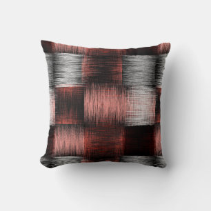 Cool Black and Red Chequerboard Pattern Cushion
