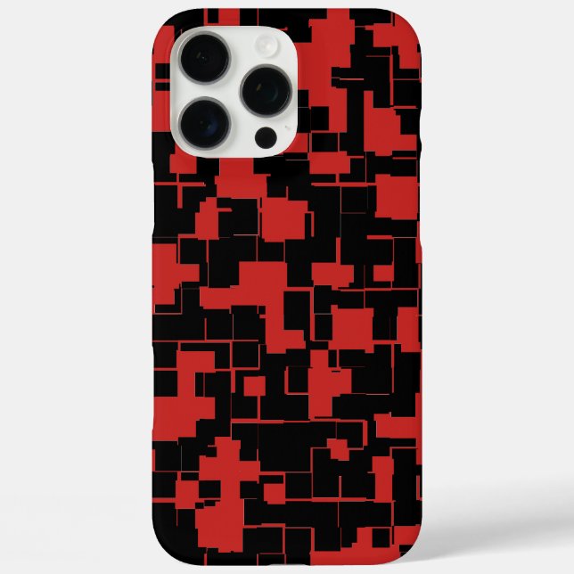 COOL Black and Red Stylish Abstract Pattern Case-Mate iPhone Case (Back)