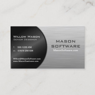 Cool Black and Steel Folded Technology - Bus Card