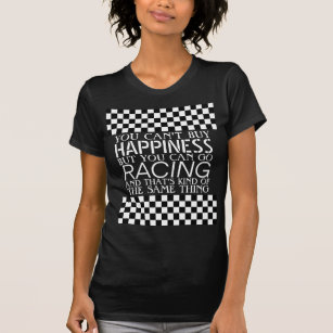 Cool Black And White Checkered Finish Flag Pattern T-Shirt