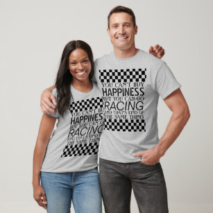 Cool Black And White Checkered Flag Pattern T-Shirt