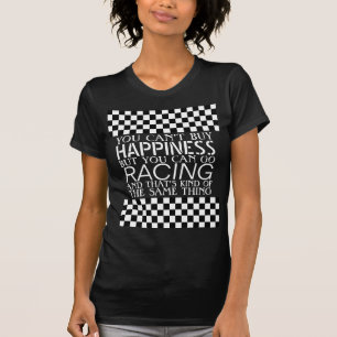 Cool Black And White Chequered Finish Flag Pattern T-Shirt