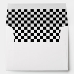 Cool Black And White Chequered Flag Pattern Envelope
