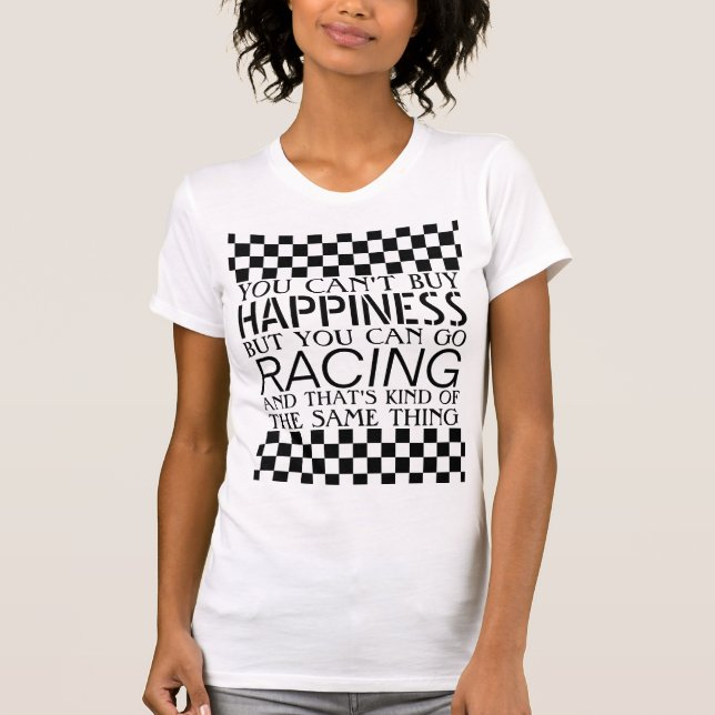 Cool Black And White Chequered Flag Pattern T-Shirt (Front)