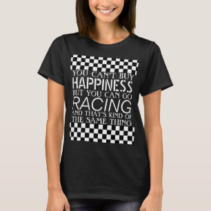 Cool Black And White Chequered Flag Pattern T-Shirt