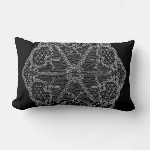 Cool Black and White Doily Pillow
