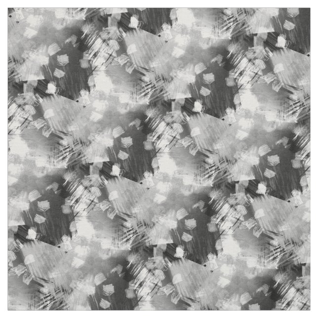 Cool Black And White Grey Abstract Pattern Fabric (Swatch)