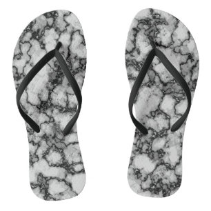 COOL Black and White Marble Pattern Thongs