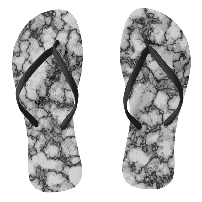 COOL Black and White Marble Pattern Thongs (Footbed)