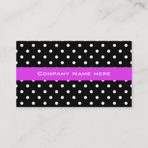 cool black and white polka dots business ca card