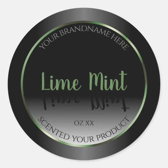 Cool Black and White Product Labels Green Frame (Front)