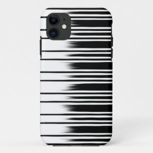 Cool Black and White Striped Pattern iPhone 11 Case
