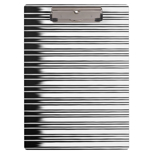 Cool Black and White Striped Pattern Clipboard (Front)