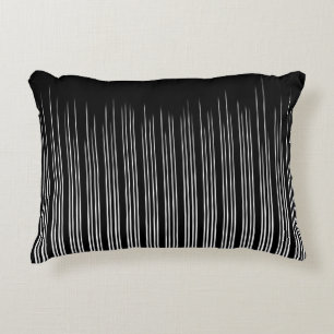 Cool Black and White Striped Pattern Decorative Cushion