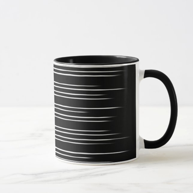 Cool Black and White Striped Pattern Mug (Right)