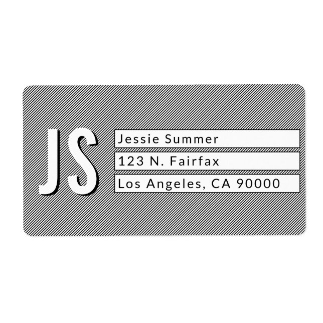 Cool Black and White Stripes Return Address Labels (Front)