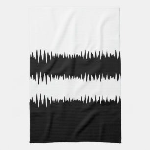 COOL Black and White Stripes Tea Towel