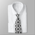 Cool Black and White Swirly Geometric Pattern Tie<br><div class="desc">Trendy tie with b&w geometric pattern.</div>