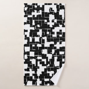 Cool Black and White Trendy Stylish Pattern Bath Towel