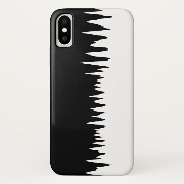 Cool Black and White Zigzag Striped Pattern Case-Mate iPhone Case (Back)