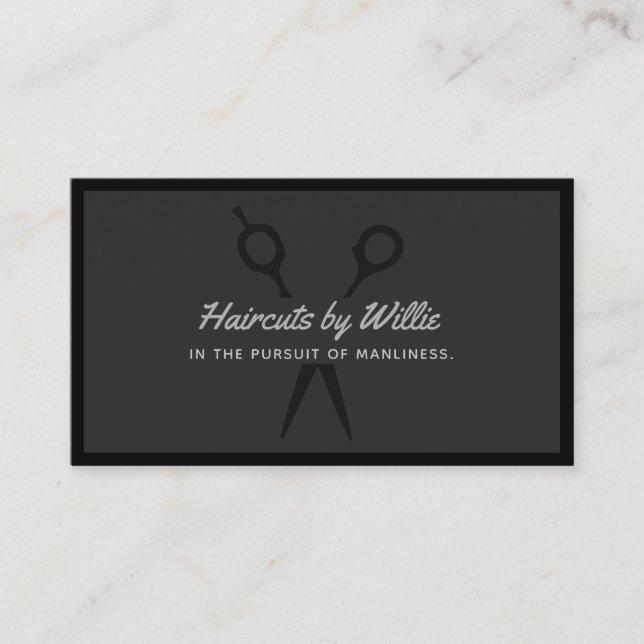 Cool Black Barber Clipper Scissors  Business Card (Front)
