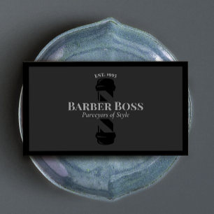 Cool Black Barber Shop Pole Barbershop Business Card