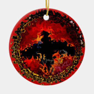 Cool Black Bat Modern Ceramic Ornament